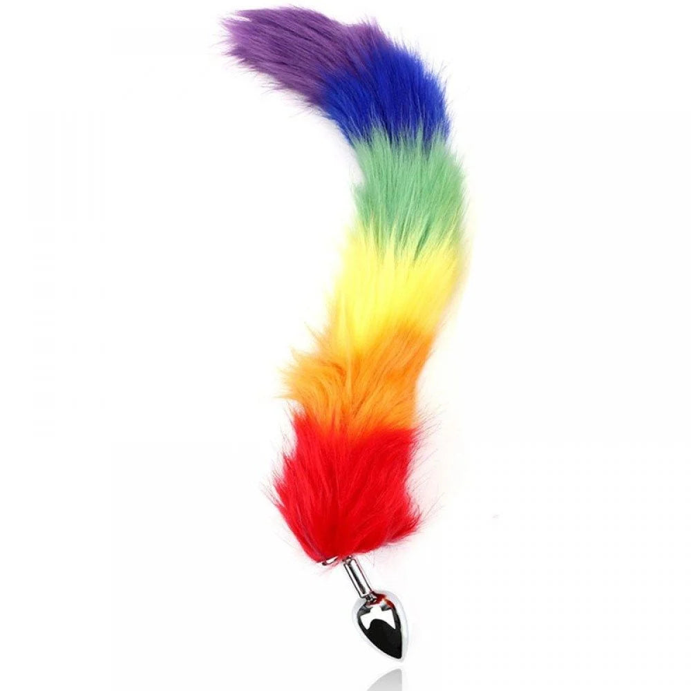 Plug Anal Em Metal Com Cauda Colorida Vipmix