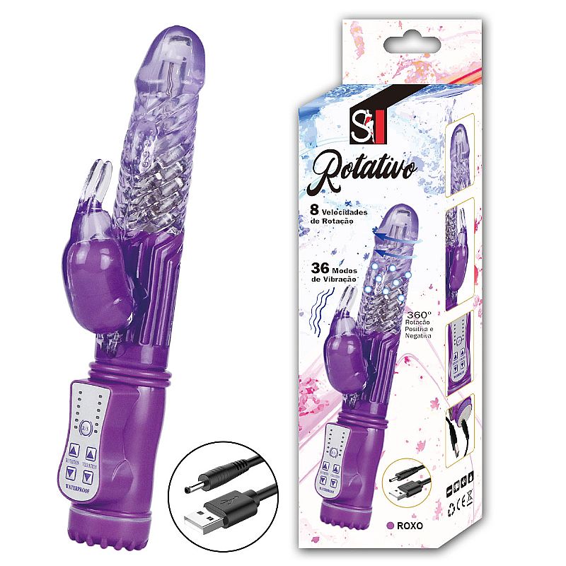 Vibrador Rotativo 36 Vibrações com Rotação 360º - Recarregável - SI