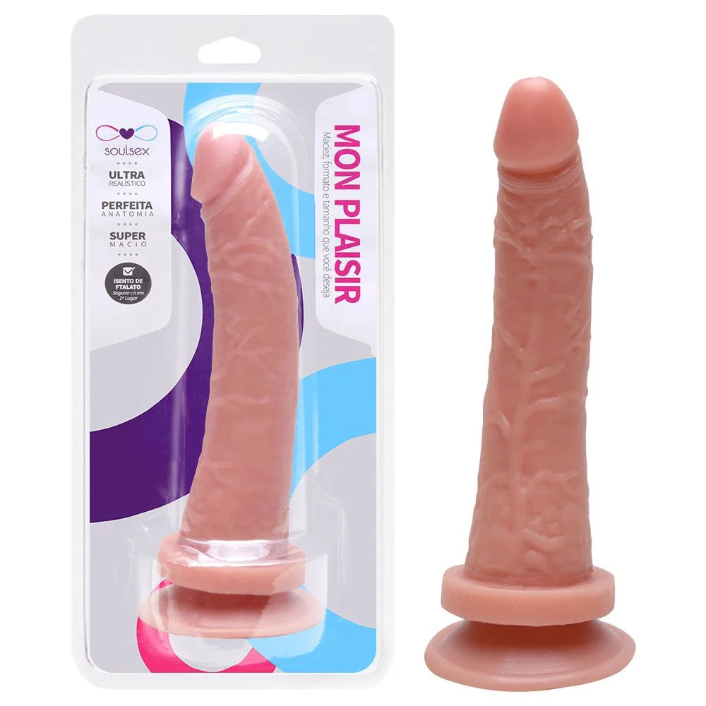 Prótese Maciça Realística Com Ventosa 18,3 X 4,2cm - Natural - Soulsex