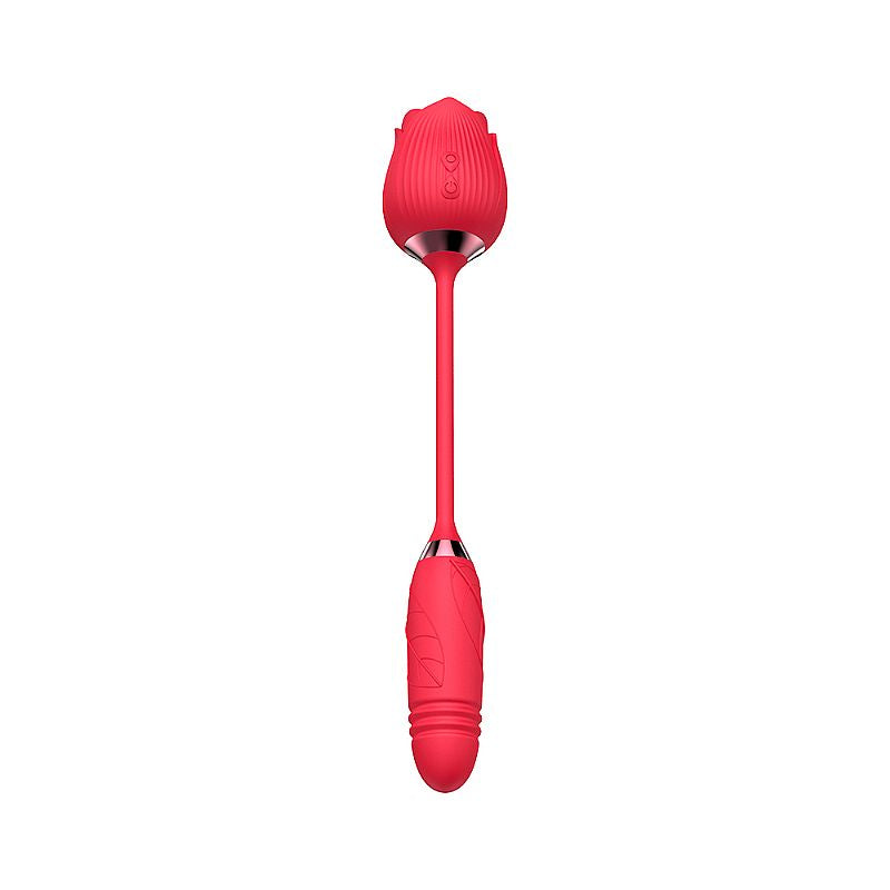 Vibrador de Ponto G e Clitoris com Vai e vem - Formato de Rosa - Hortensia