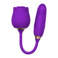 Vibrador de Ponto G e Clitoris com Vai e vem - Formato de Rosa - Hortensia
