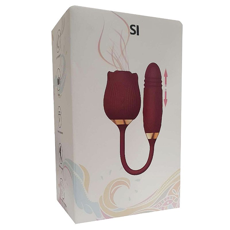 Vibrador de Ponto G e Clitoris com Vai e vem - Formato de Rosa - Hortensia