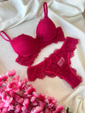 Conjunto M Milena pink de renda