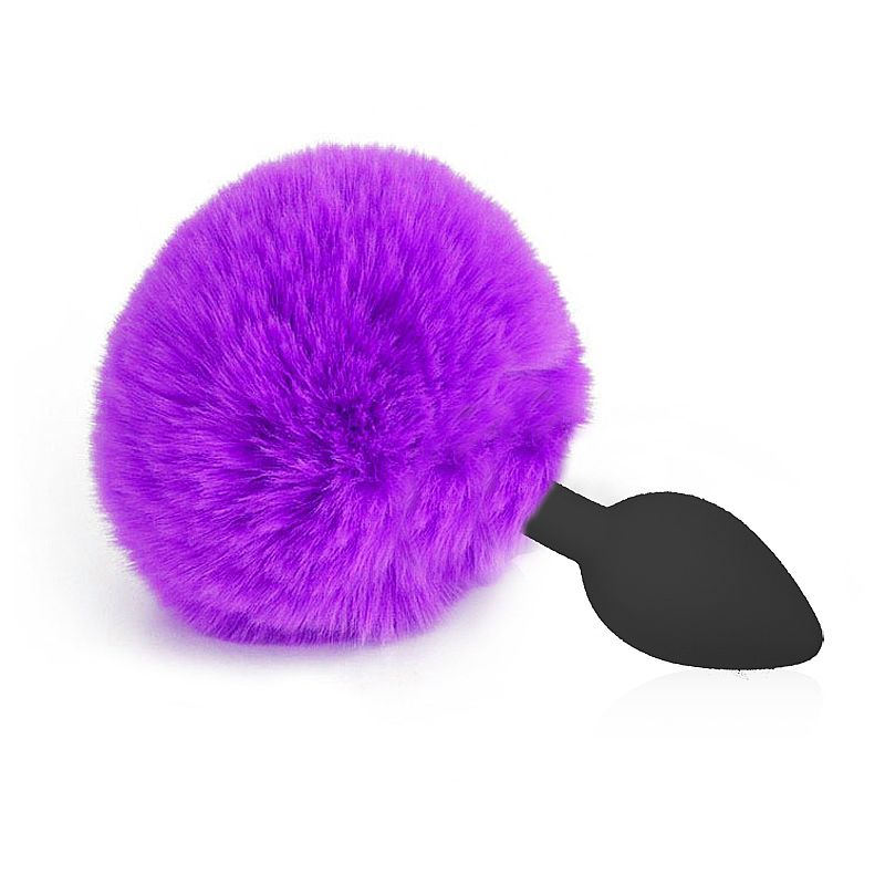 Plug Anal em Silicone - Pompom de Coelho - Tamanho - G