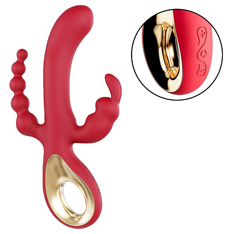 Vibrador de Ponto G e Clitoris - Jenny o Coelho - Vermelho -SI