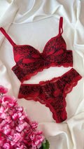 CONJUNTO G MILENA VERMELHO COM PRETO