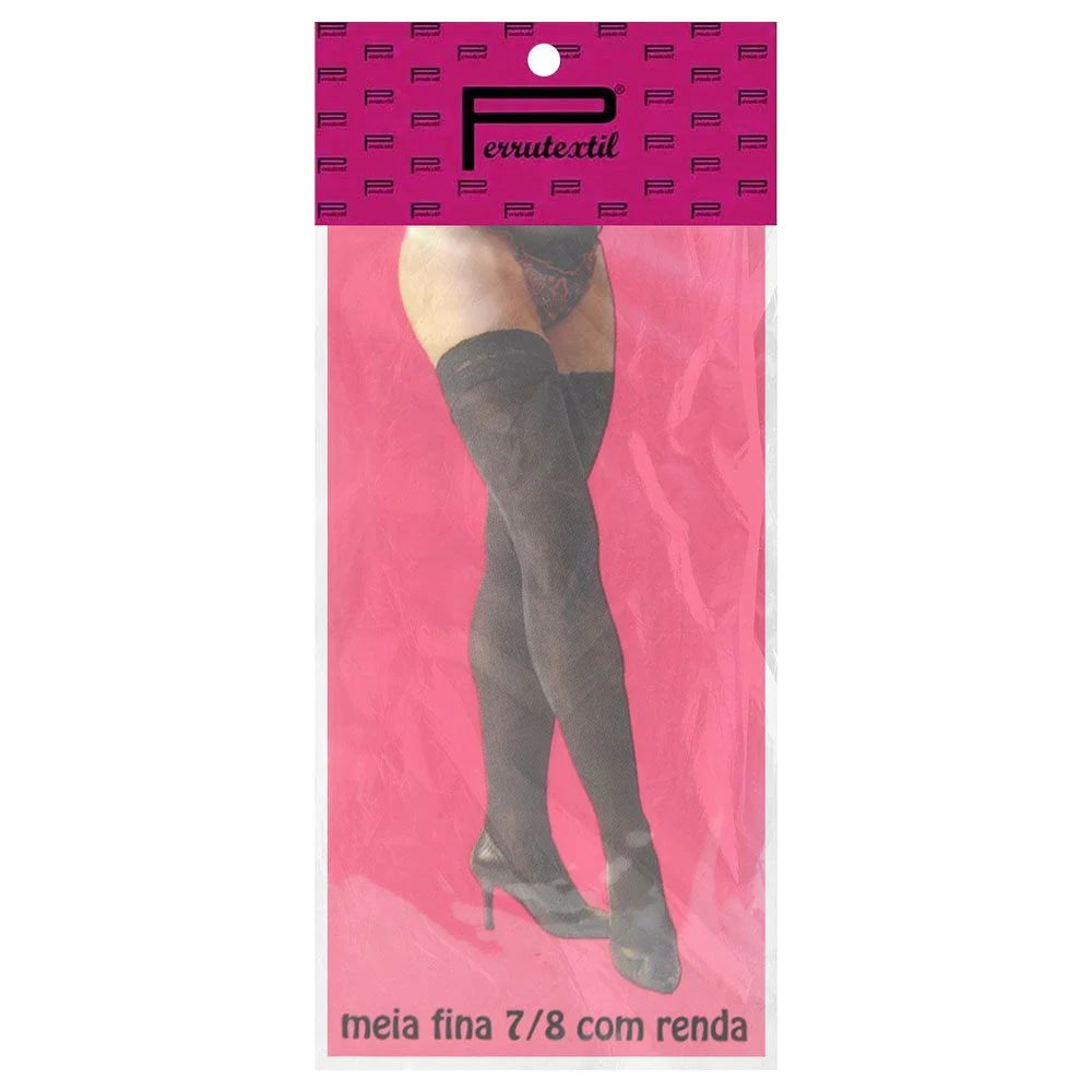 Meia fina 7/8 Com Renda Perrutextil