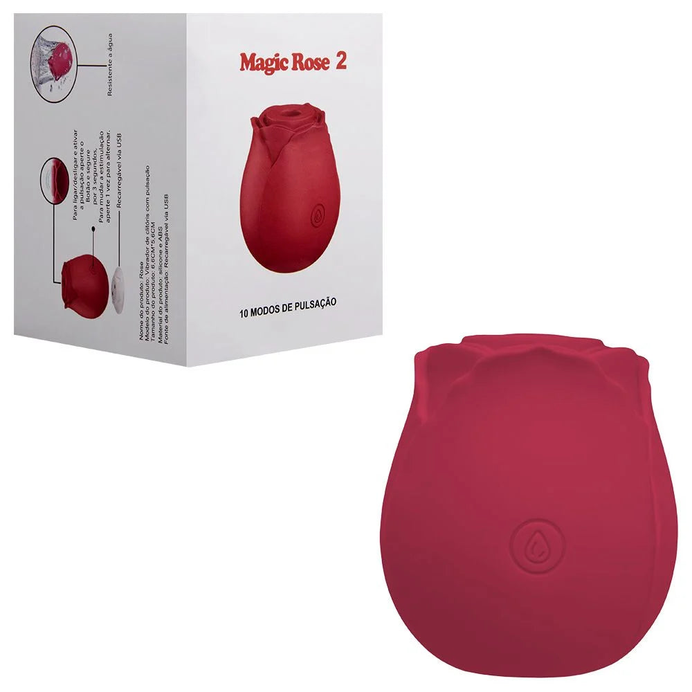 Rosa Estimuladora de Clitoris com Pulsacao 2