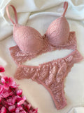 Conjunto P Milena rosa claro de renda