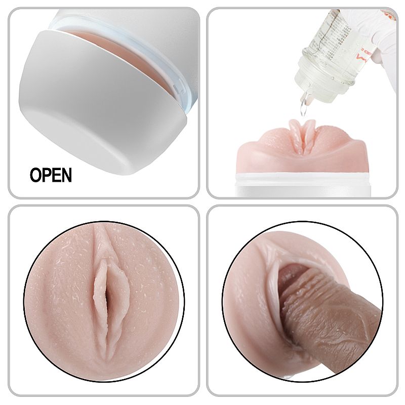 Masturbador Formato de Lanterna com Vagina / Vibracao e Voz - S Robot