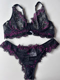 CONJUNTO GG MILENA PRETO COM ROSA SEM BOJO
