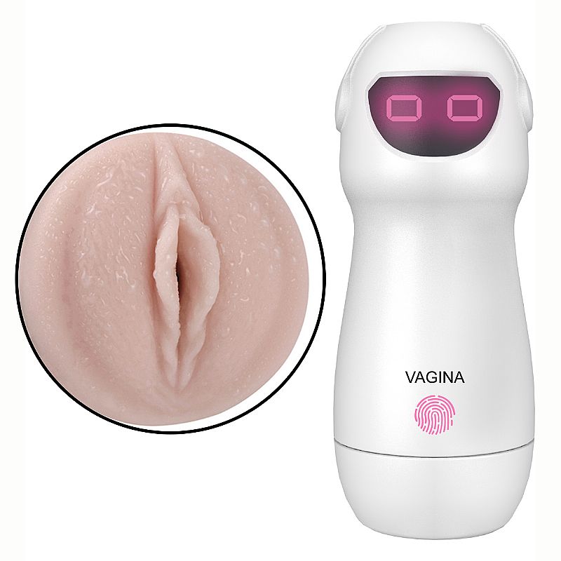 Masturbador Formato de Lanterna com Vagina / Vibracao e Voz - S Robot