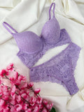 Conjunto G Milena de renda lilas