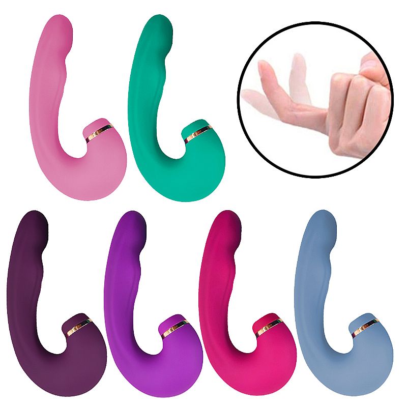 Vibrador de Ponto G e Clitóris com Dedilhar / Tapping no Meio - Air Pulse 2 -Vinho- SI