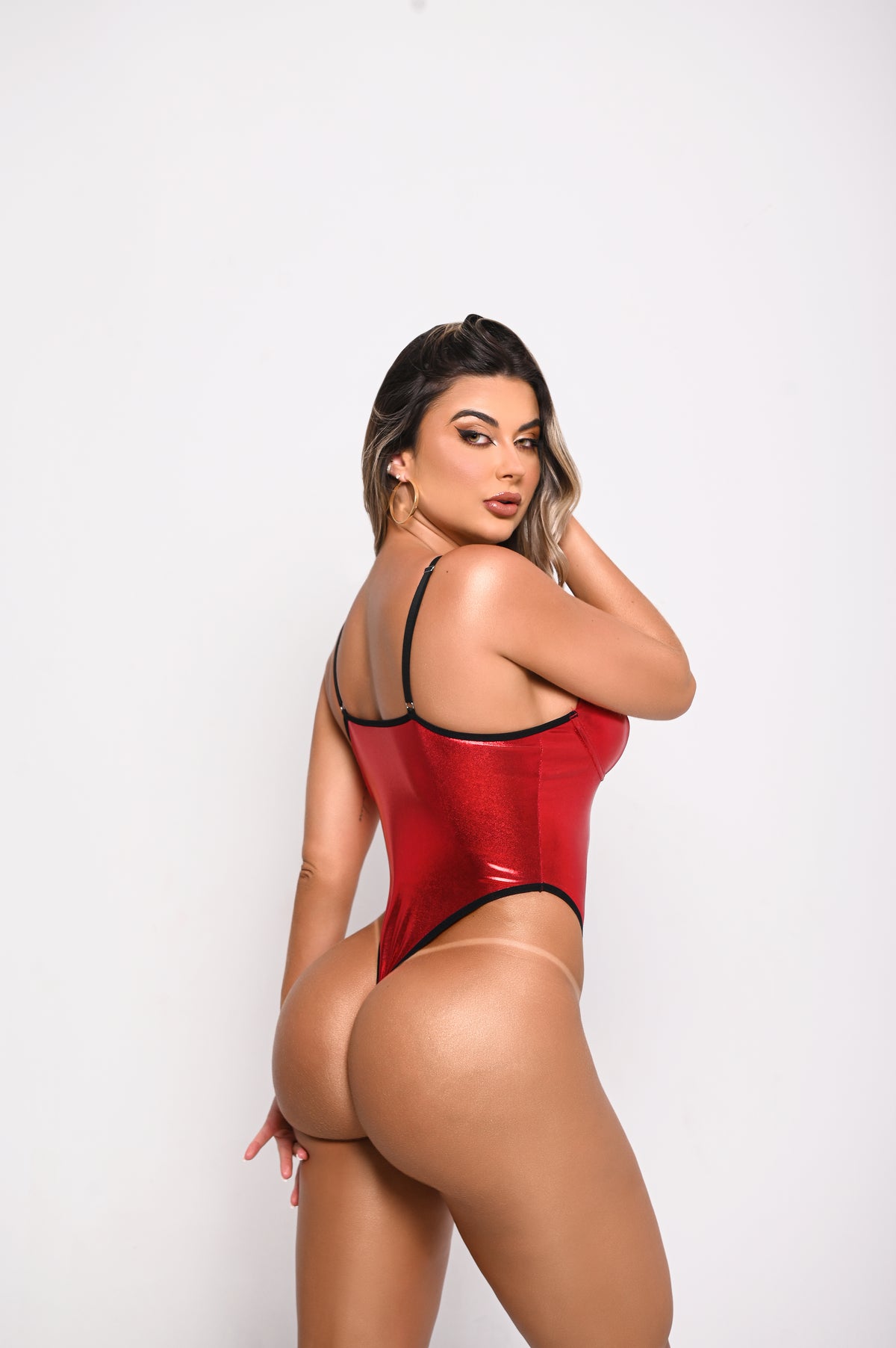 Body de Lycra Metalizada com Zíper Frontal - Y7136