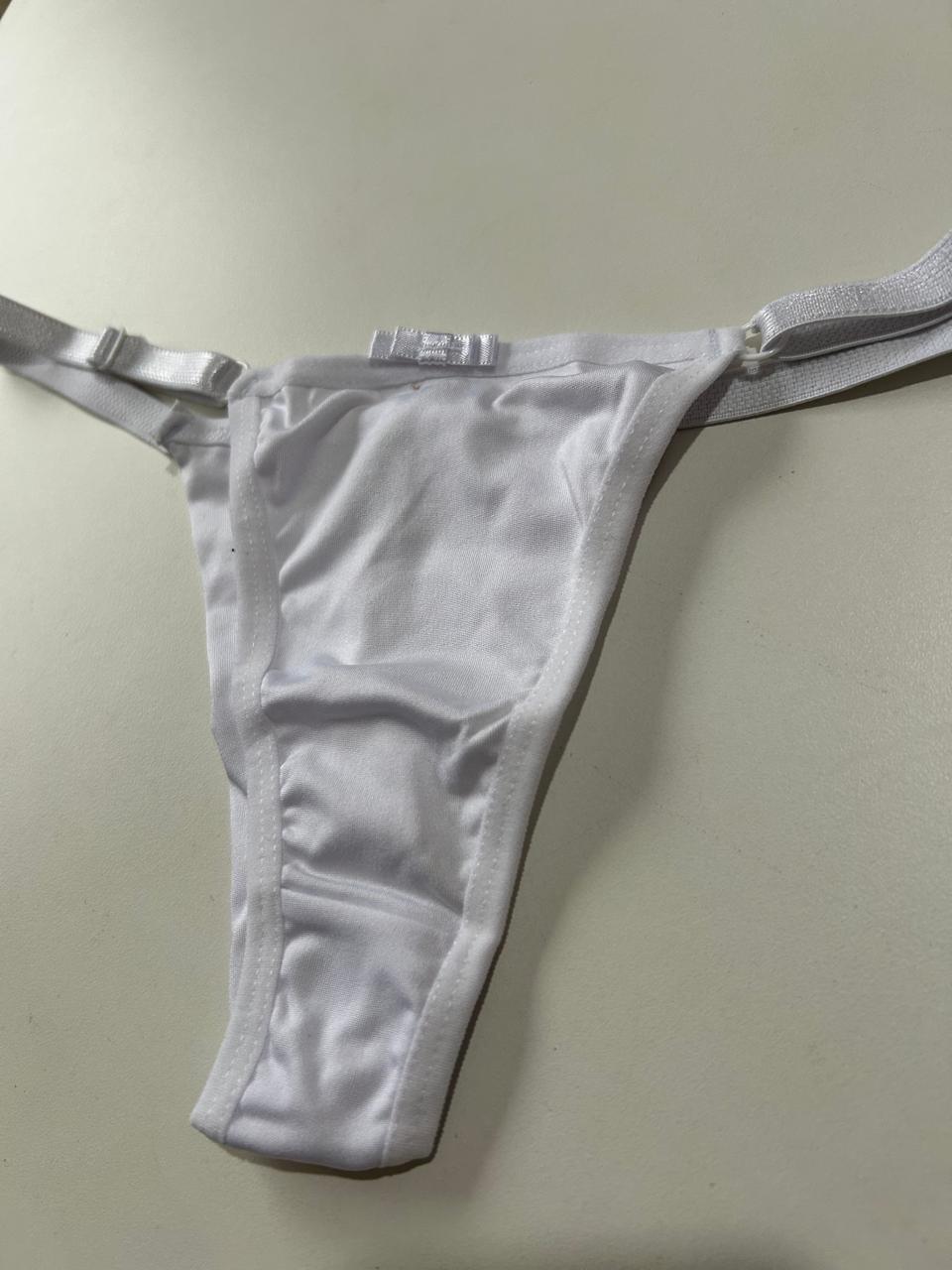 Calcinhas fio duplo com regulagem na lateral - Branco - C4851