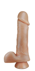 Prótese Sem Vibro Com Ventosa E Escroto 18x5cm Sexy Fantasy