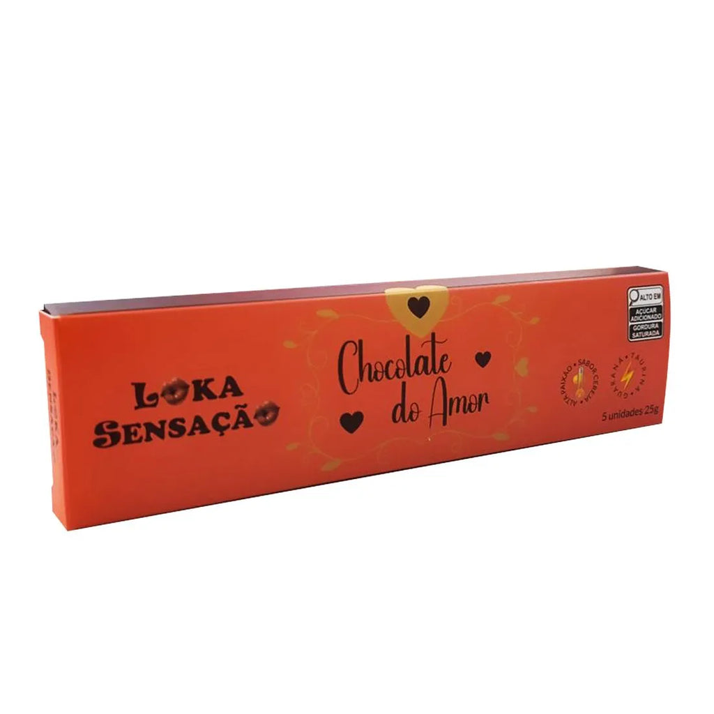 Chocolate do Amor Excitante para Adultos com Taurina 05 Unidades 25g