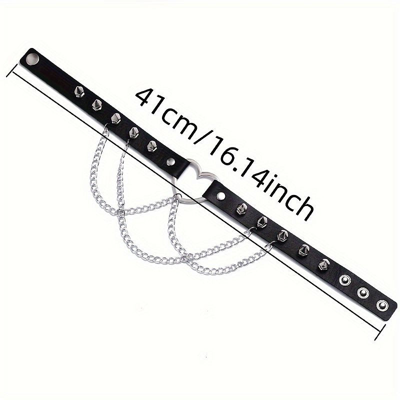 Coleira Choker com correntes e Spike