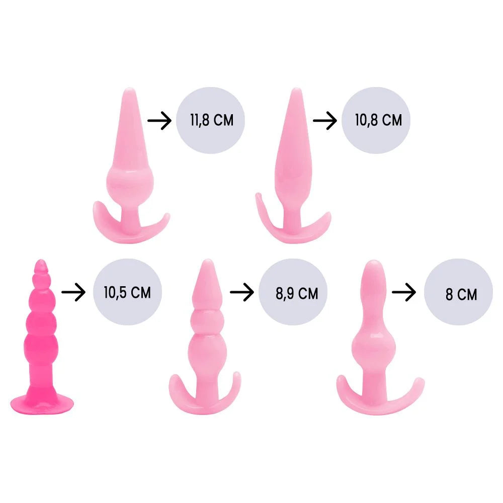 Kit Plug Anal Silicone 4 Unidades Sexy Import