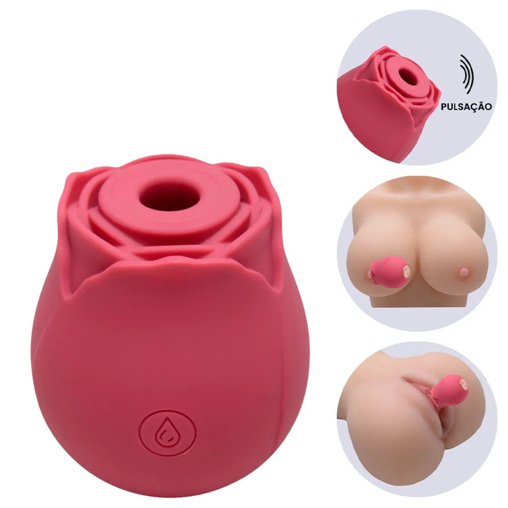 Rosinha Vibro Pulsacoes 10 Modos Happy Meeting - Vermelho - Vipmix