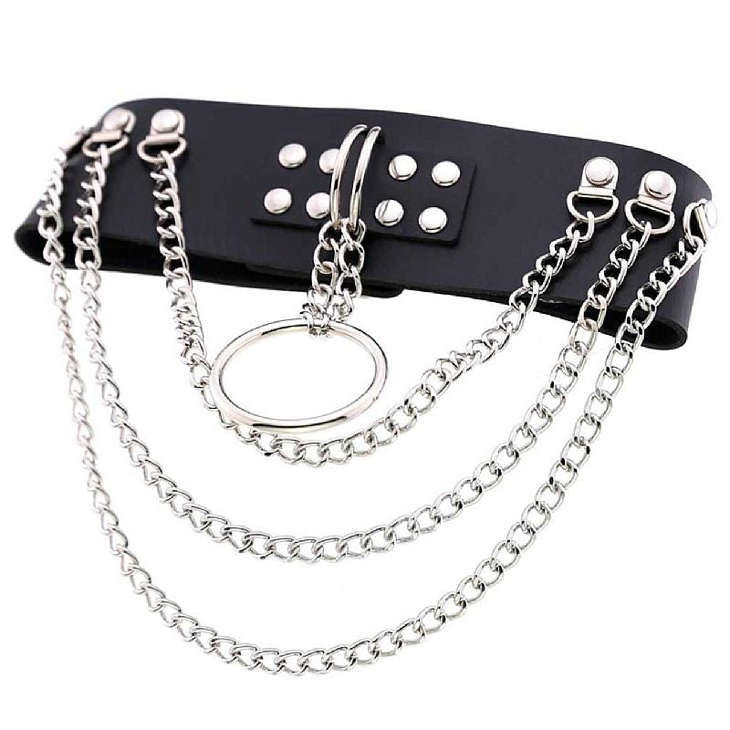Coleira com Correntes - Choker Rebite