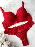 Conjunto Rendado com Bojo Milena – Rubi – Tamanhos P,M e G