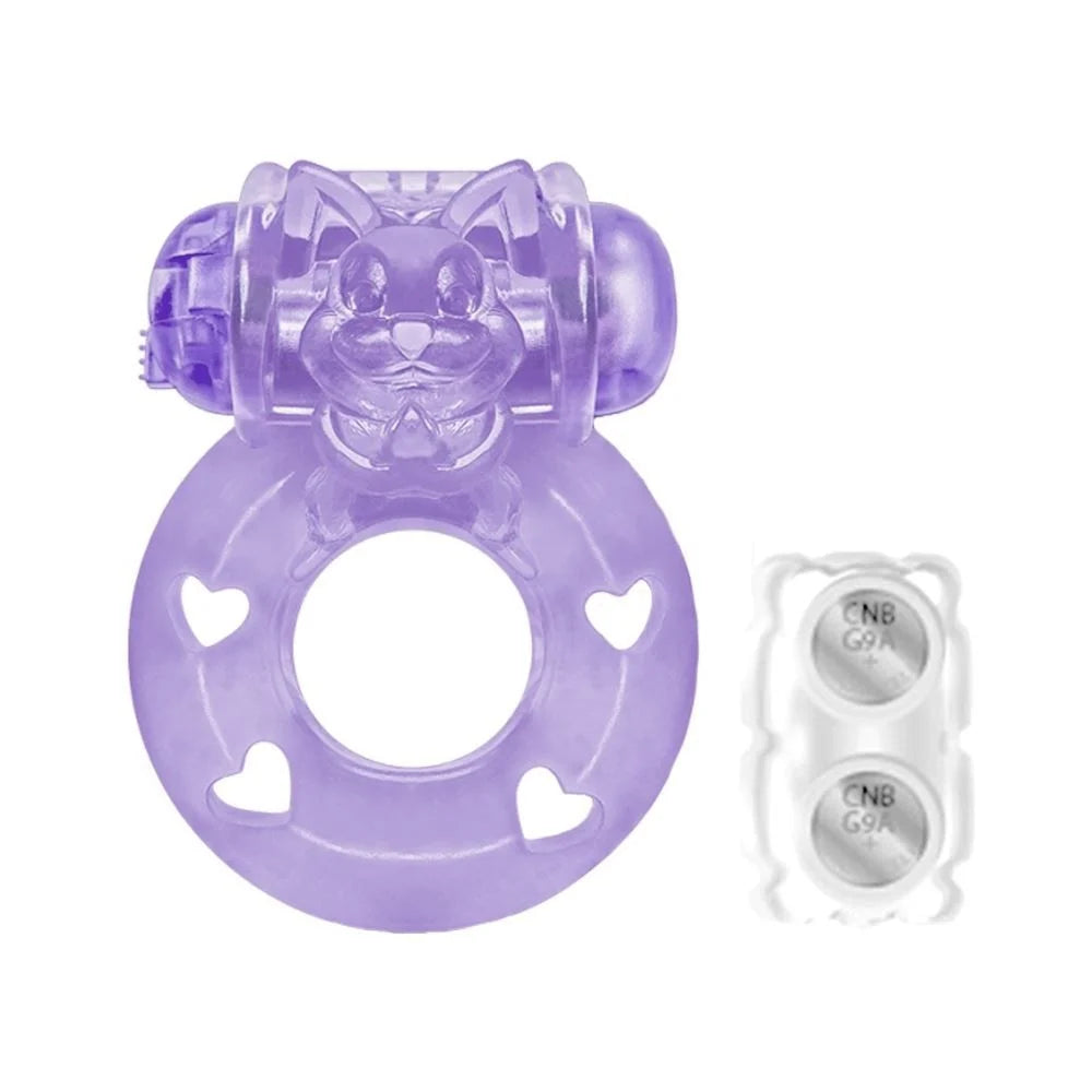 Anel Vibratorio Bichinhos -  Roxo - A Bateria
