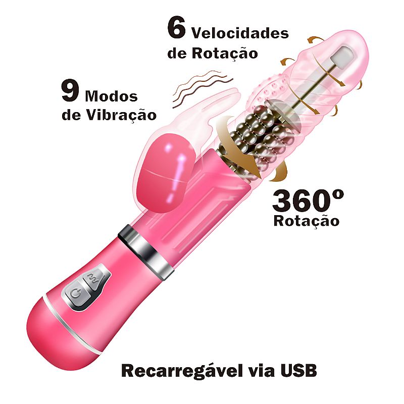 Vibrador Rotativo de Coelho - Recarregavel - SI