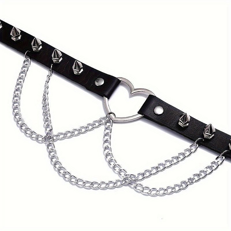 Coleira Choker com correntes e Spike