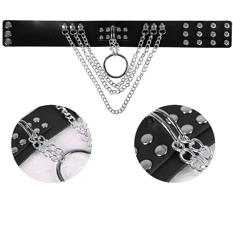 Coleira com Correntes - Choker Rebite