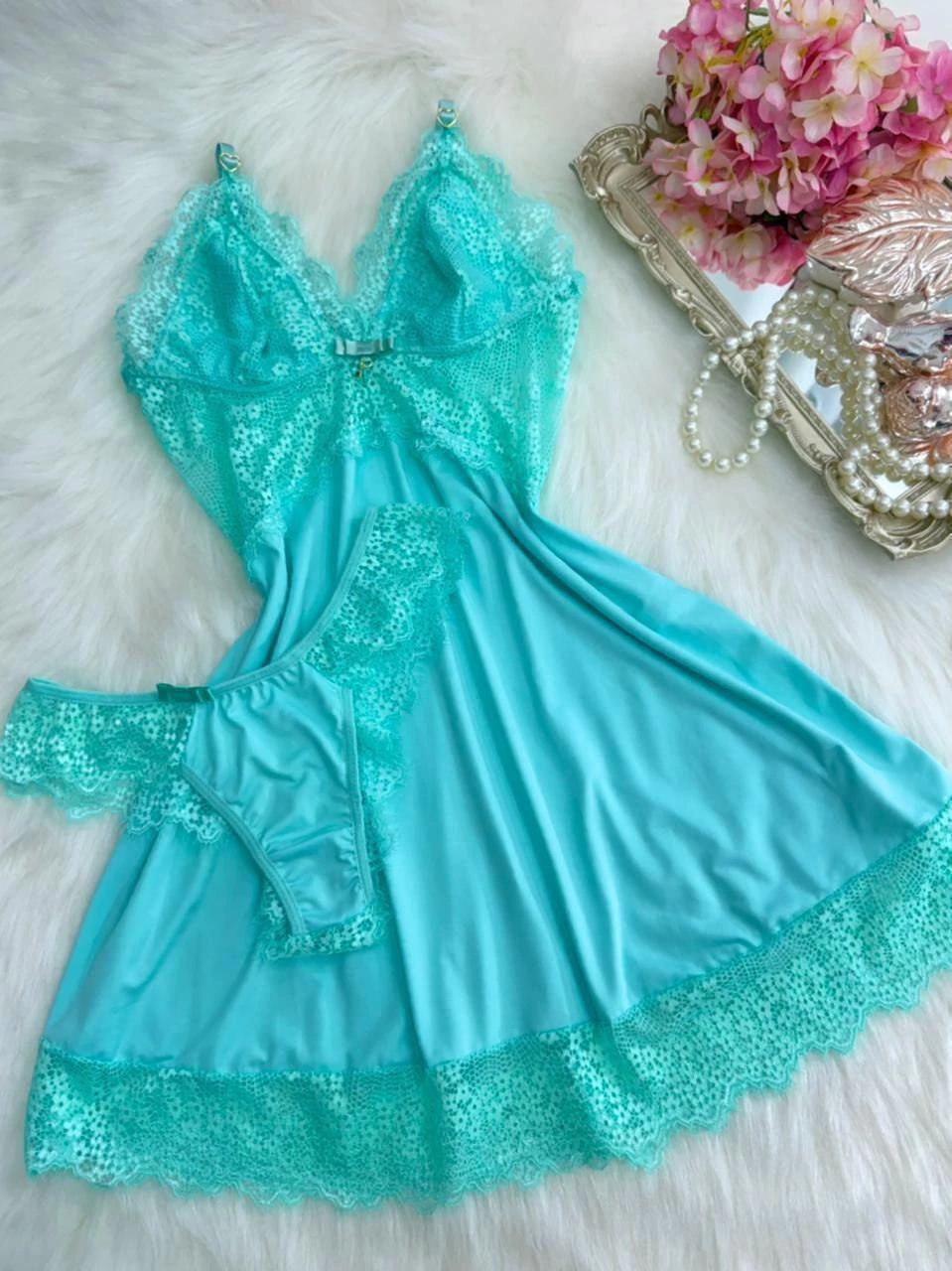 Camisola luxo sem bojo - Verde claro liso