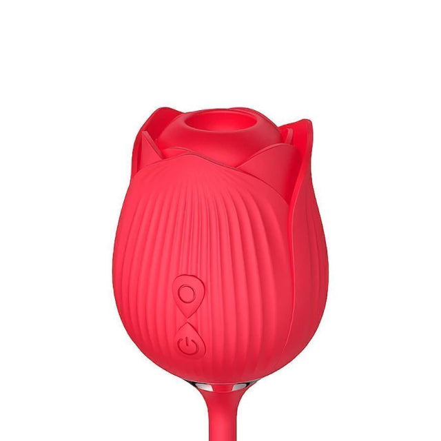 Vibrador de Ponto G e Clitóris com Vai e vem - Formato de Rosa - Sophie - Vermelho - SI