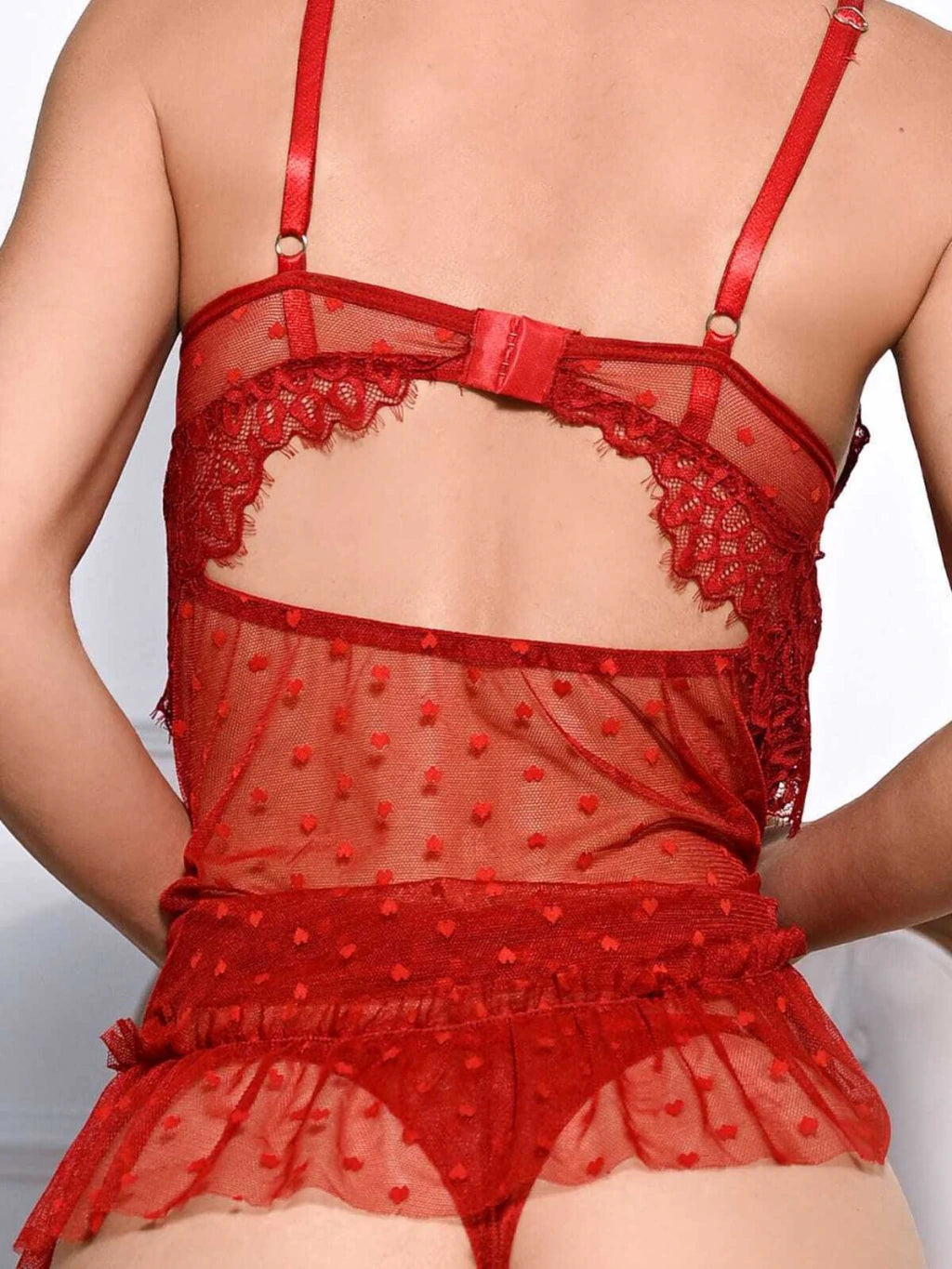 Camisola em Tule Coração com Bojo - Vermelho